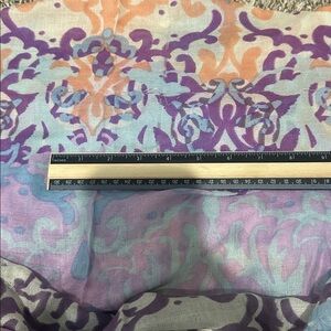 Kinross Cashmere/Silk Scarf Pastel Patterns Blue Pink Purple  26” x 78” See deta
